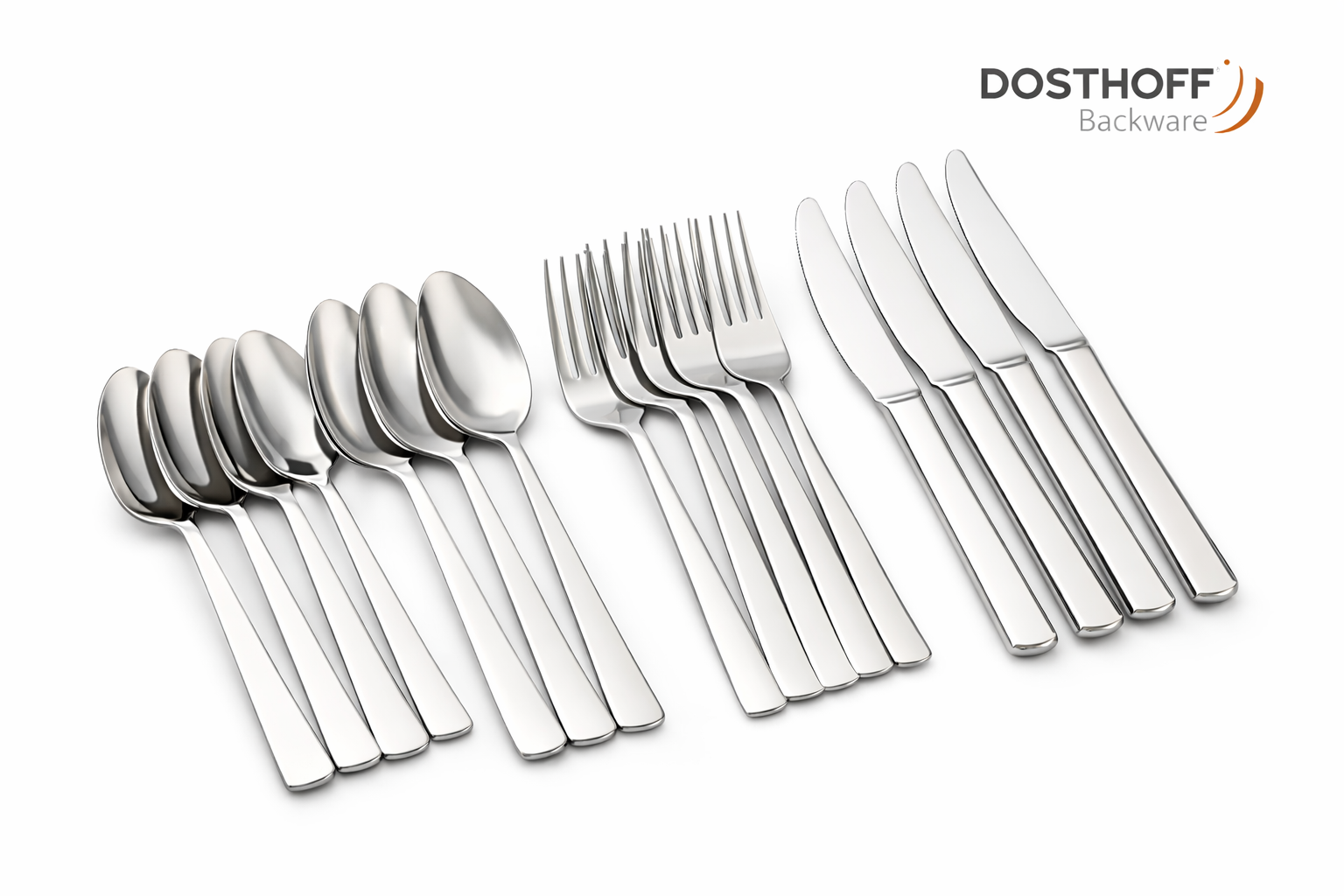 Dosthoff Stainless Steel Cutlery Set – 18 Pieces (6 Spoons, 6 Forks, 6 Knives)